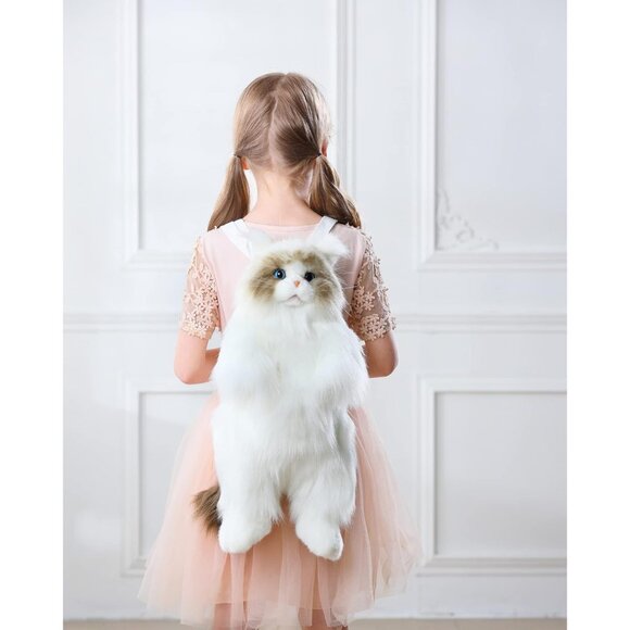 Realistic Plush Cat Backpack for Kids - 20'' Adjustable Travel Companion - Picture 3 of 5